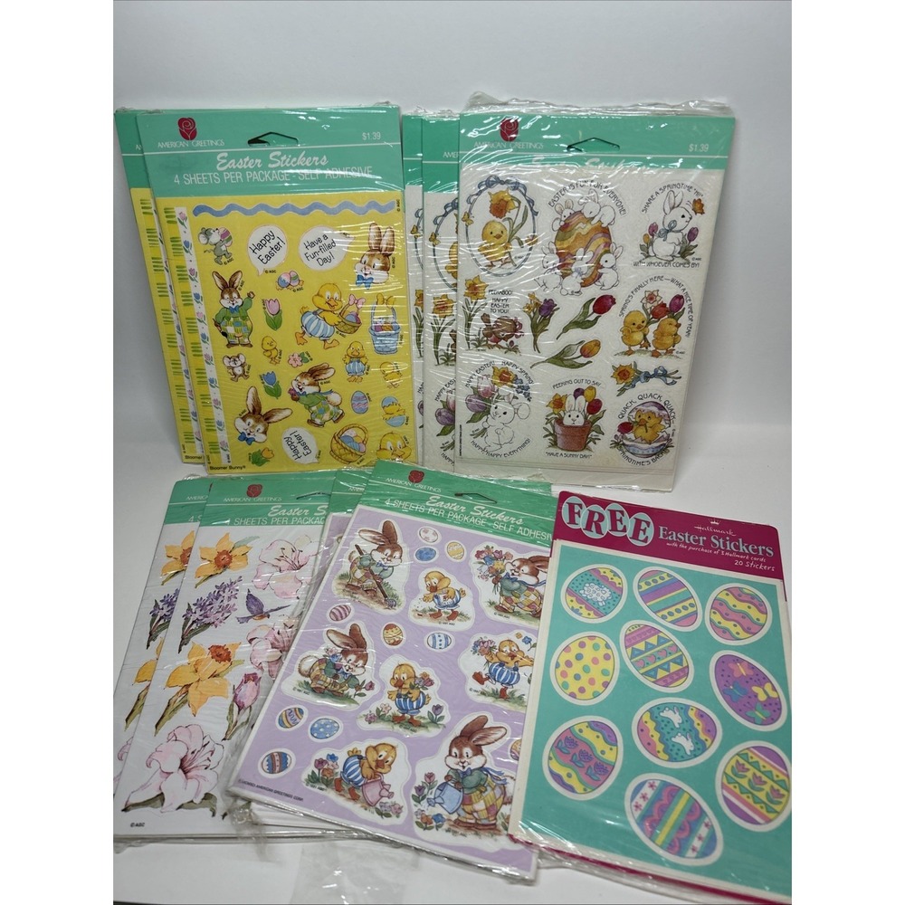 Vintage Lot of SEALED 90's Hallmark American Greetings Easter Stickers NEW